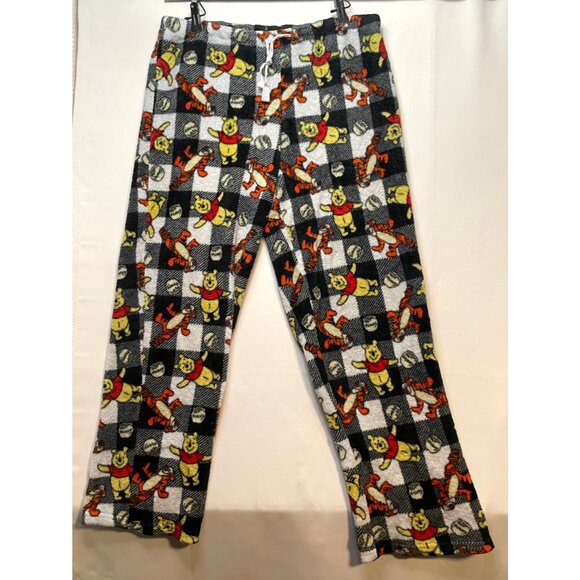 Disney Winnie Pooh pajama pants womens large 30 x 30 fleece sleepwear drawstring - Picture 1 of 10